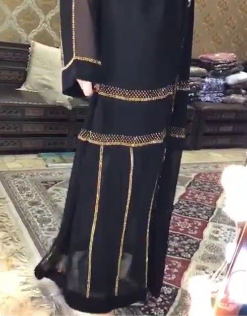 Diamond-Embellished Abaya Dress for Women